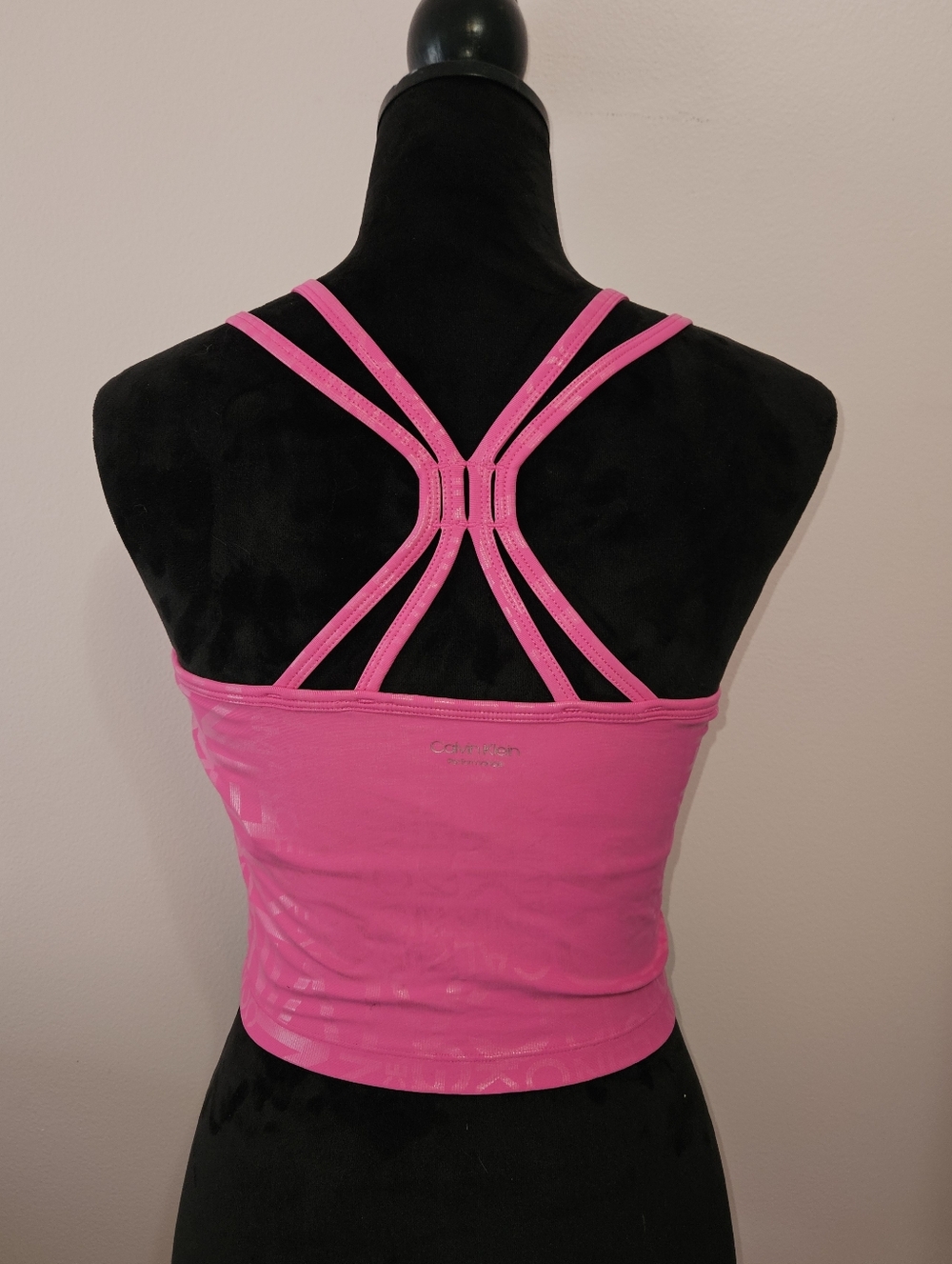 💗Calvin Klein Pink Performance Athletic Strappy Crop Top Tank - Size Medium NWT - Picture 5 of 10